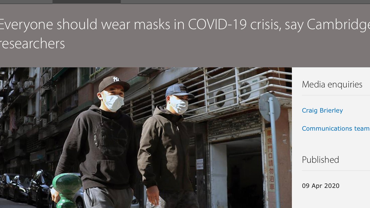 Covid-19: should the public wear face masks? - RUSTIC